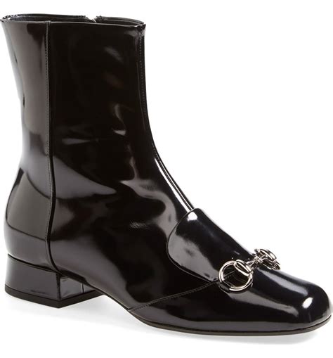 gucci lillian horsebit boot|gucci embellished leather ankle boots.